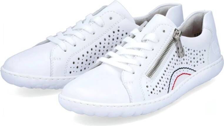 Rieker Witte Leren Sneakers voor Dames Wit Dames