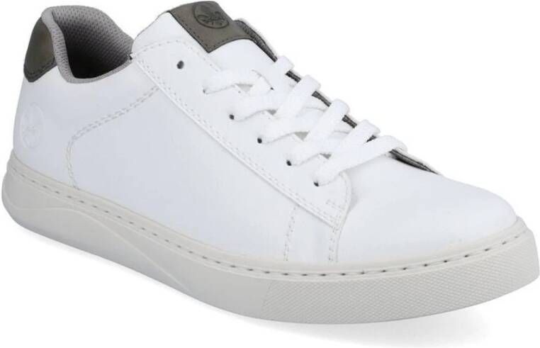 Rieker Witte Synthetische Stoffen Volwassen Sneakers Wit Heren