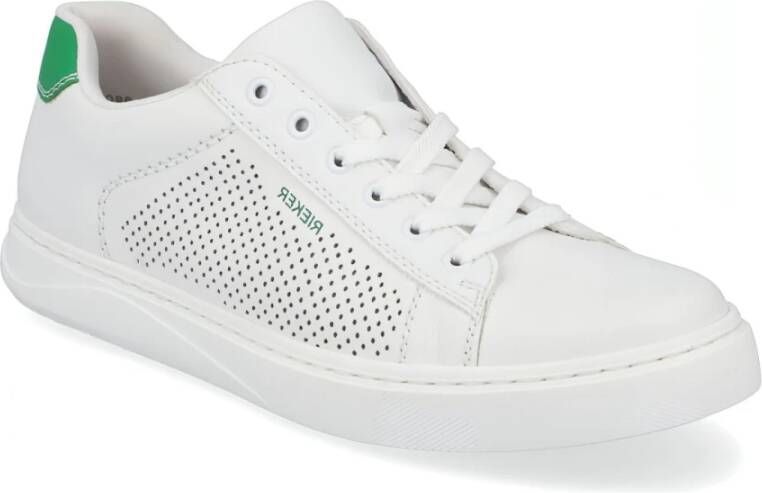 Rieker Witte Leren Sneakers voor Heren Wit Heren