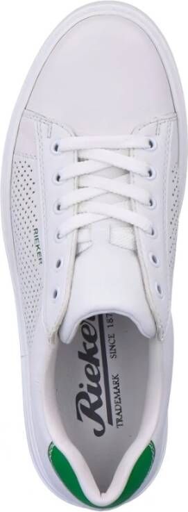 Rieker Witte Leren Sneakers voor Heren Wit Heren