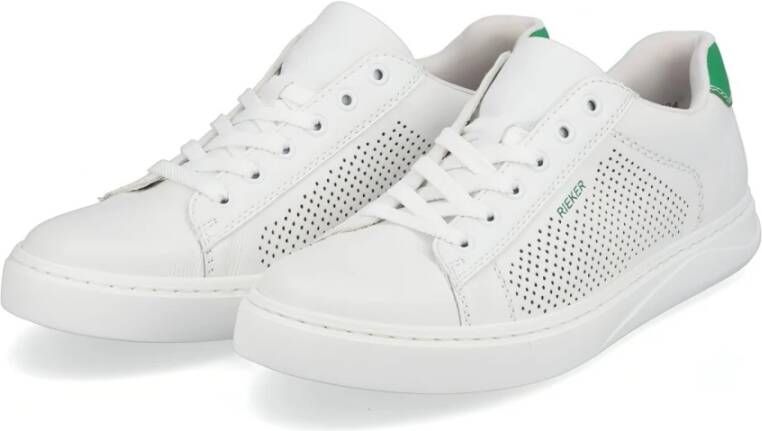 Rieker Witte Leren Sneakers voor Heren Wit Heren