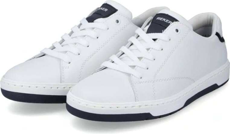 Rieker Witte leren sneakers voor heren Wit Heren