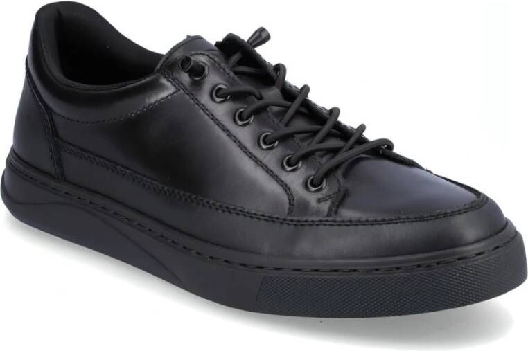 Rieker Zwarte Leren Sneakers voor Heren Zwart Heren