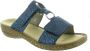 Rieker Slipper 628P9-14 Blauw Zilver Zacht Voetbed - Thumbnail 3
