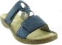 Rieker Slipper 628P9-14 Blauw Zilver Zacht Voetbed - Thumbnail 4
