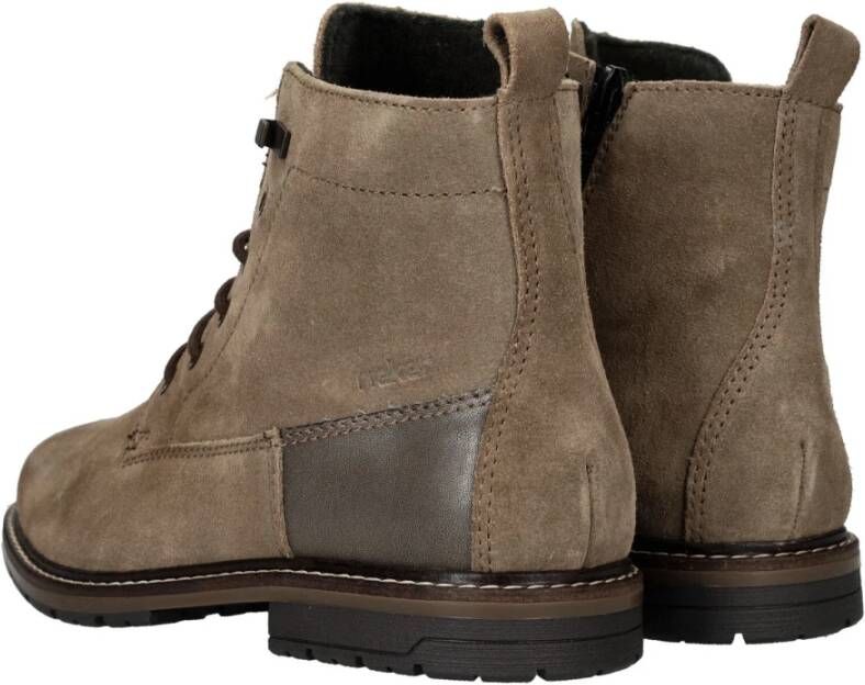 Rieker Suède Veterschoen met Ritssluiting Gray Heren