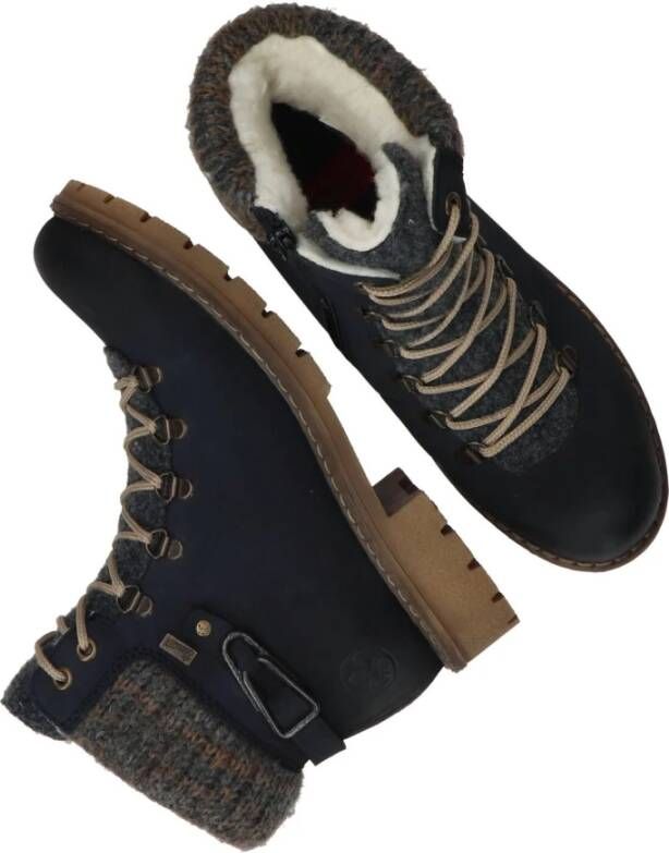 Rieker veterboot Blauw Dames