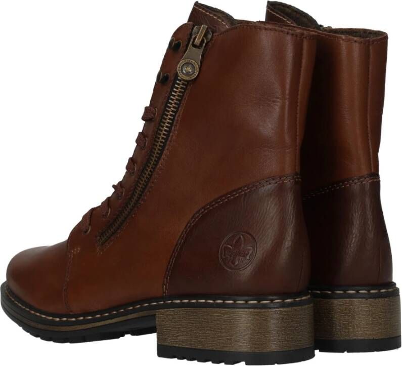 Rieker Warm Bruine Veterschoen voor Dames Brown Dames