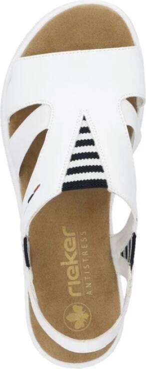 Rieker Witte Casual Open Platte Sandalen White Dames