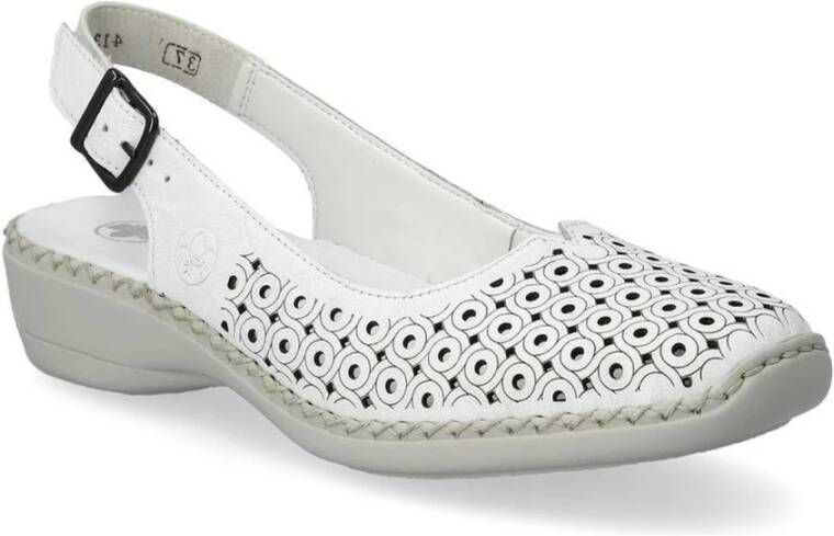 Rieker Witte platte sandalen voor vrouwen White Dames