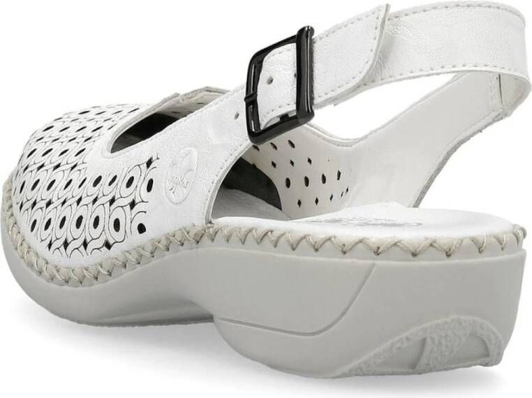 Rieker Witte platte sandalen voor vrouwen White Dames