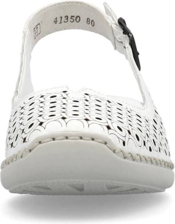 Rieker Witte platte sandalen voor vrouwen White Dames