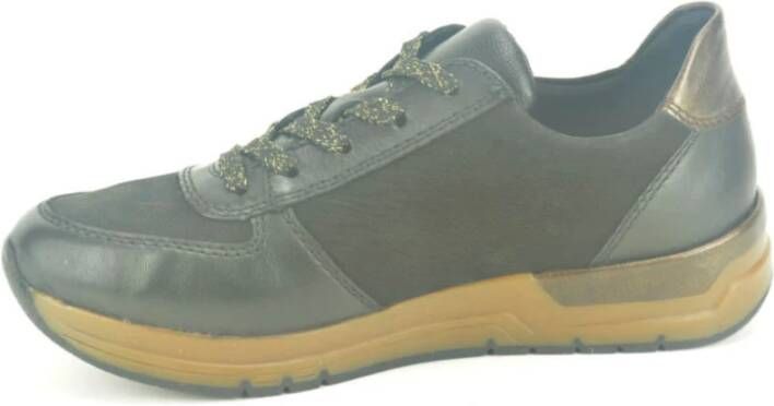 Rieker Zwart Brons Runner Sneaker