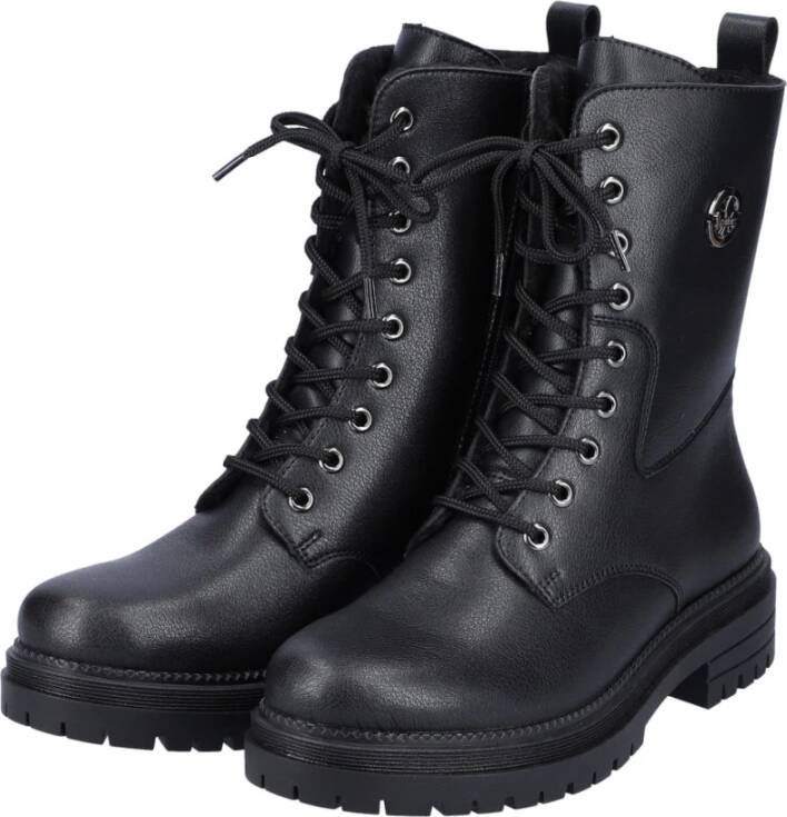 Rieker Zwarte Casual Enkellaarsjes voor Dames Black Dames