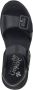 Rieker Zwarte Casual Platte Open Sandalen Black Dames - Thumbnail 6