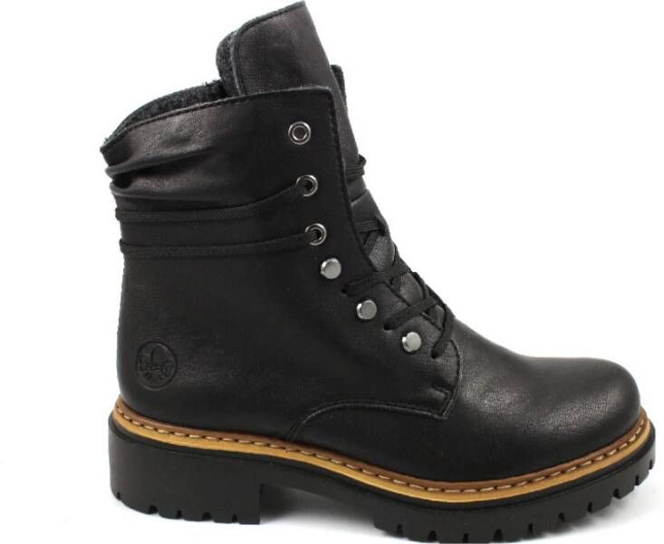 Rieker Zwarte Dameslaarzen HWK Stijl Black Dames