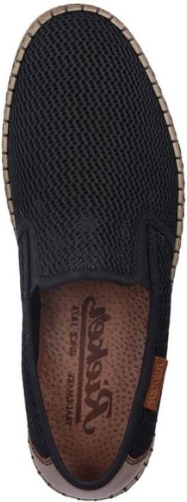 Rieker Zwarte Espadrilles met Veters van Textiel