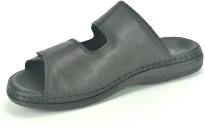 Rieker Zwarte Klomp met Velcro Straps