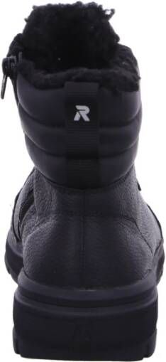 Rieker Zwarte Leren Enkellaars Black Heren