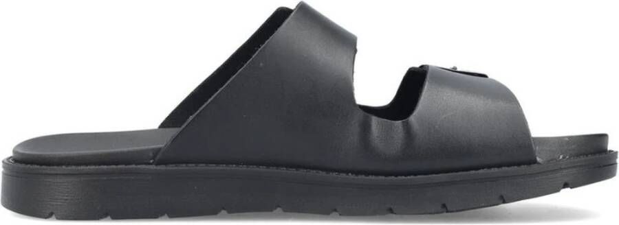 Rieker Zwarte Open Slippers voor Mannen Black Heren