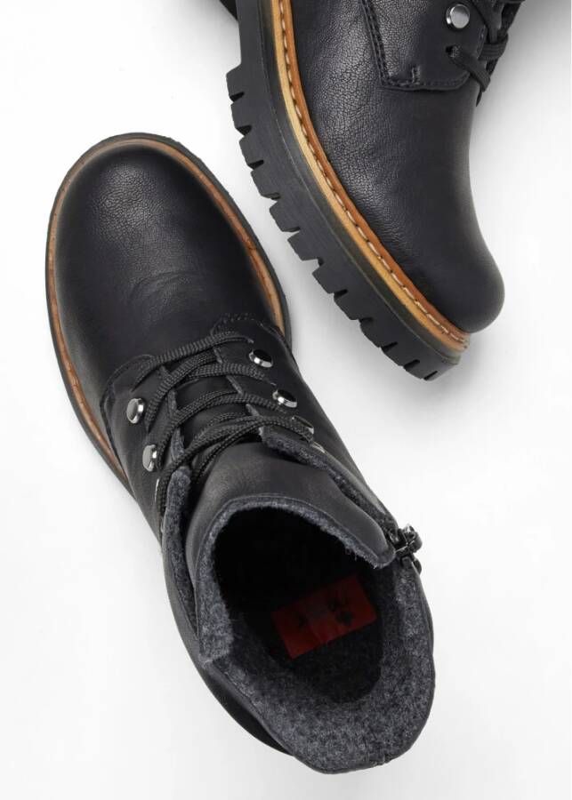 Rieker Zwarte veterschoen Black Dames
