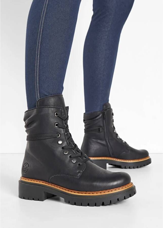 Rieker Zwarte veterschoen Black Dames