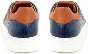 Roberto Cavalli Blauwe Leren LowTop Sneakers Blue Heren