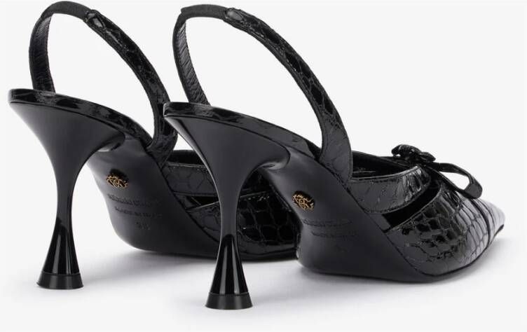 Roberto Cavalli Krokodilschaal Slingbacks Black Dames