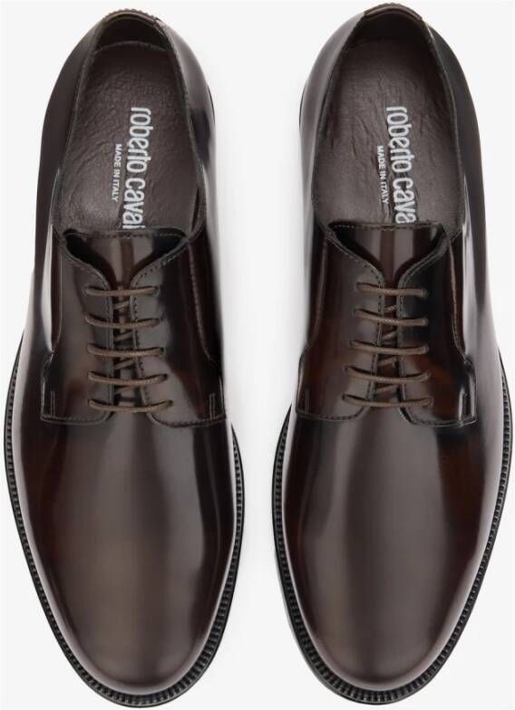 Roberto Cavalli Metallic Lace-Up Loafers met Glanzend Effect