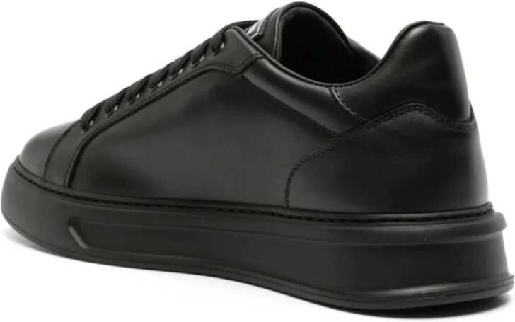 Roberto Cavalli Zwarte Leren Casual Sneakers voor Mannen Black Heren