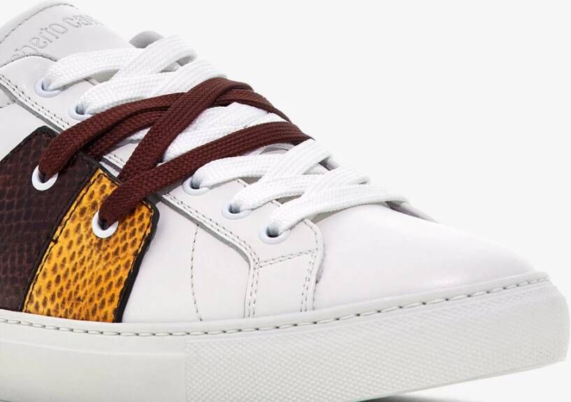 Roberto Cavalli Sneakers met Centrale Streep Oranje Man