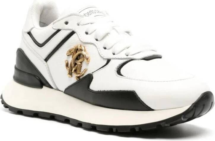 Roberto Cavalli Witte Leren Sneakers voor Vrouwen Multicolor Dames
