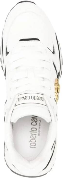 Roberto Cavalli Witte Leren Sneakers voor Vrouwen Multicolor Dames