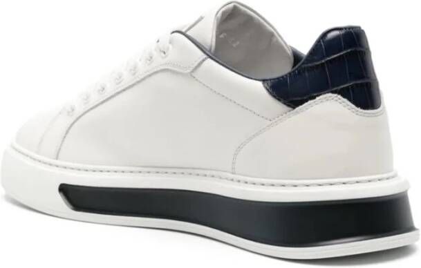 Roberto Cavalli Witte Leren Casual Sneakers Mannen White Heren
