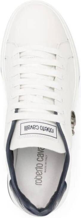 Roberto Cavalli Witte Leren Casual Sneakers Mannen White Heren