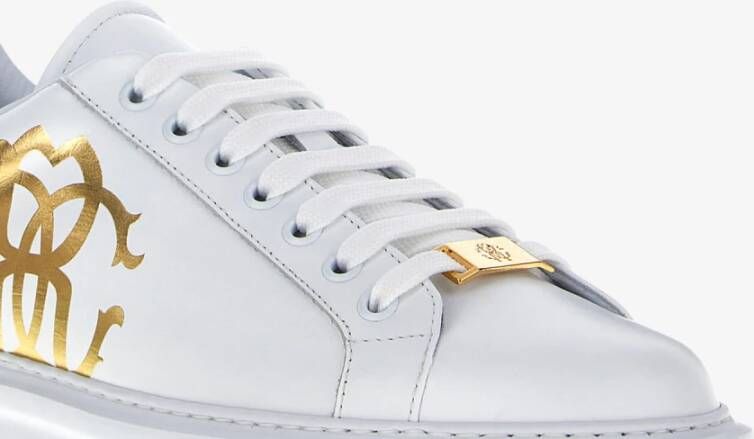Roberto Cavalli Spiegelslang Monogram Sneakers Wit