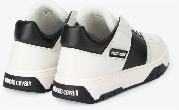Roberto Cavalli Tweekleurige logo sneakers met veters Black Heren