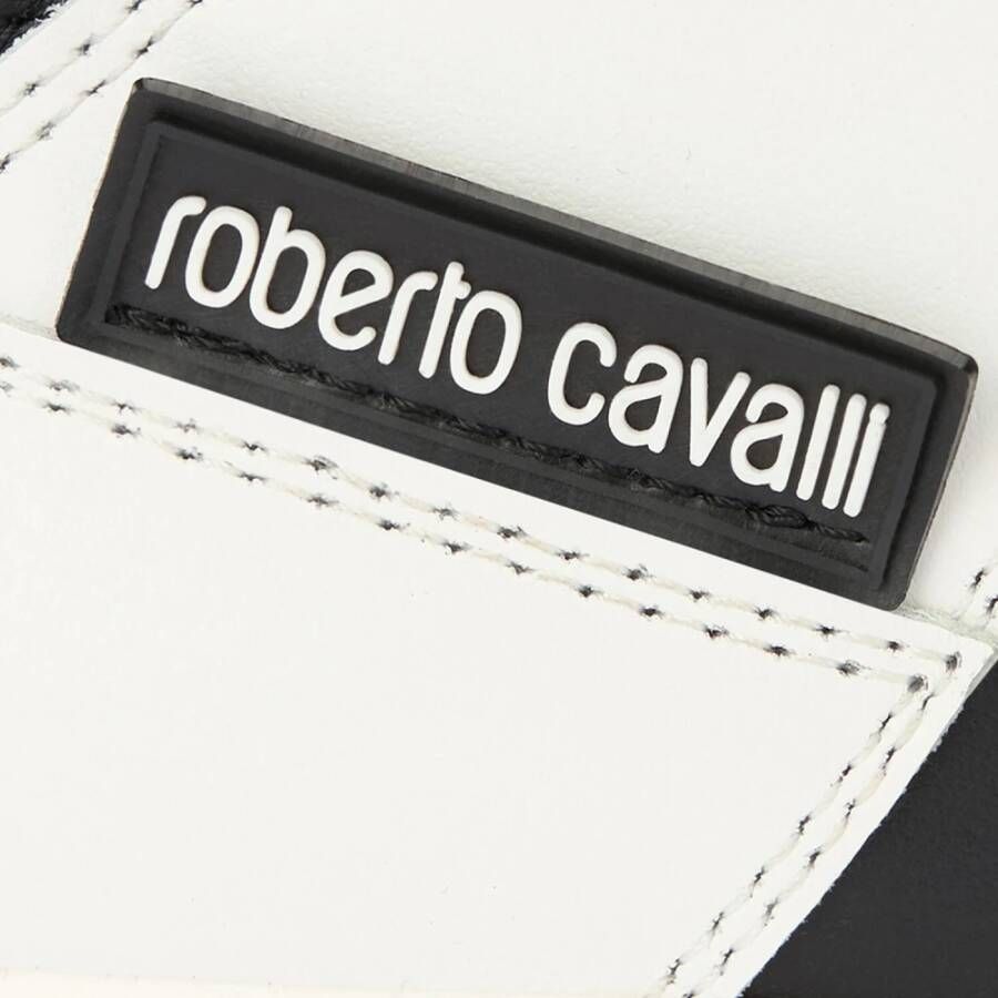 Roberto Cavalli Tweekleurige logo sneakers met veters Black Heren