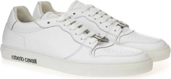 Roberto Cavalli Wit Leren Lage Sneakers White Dames