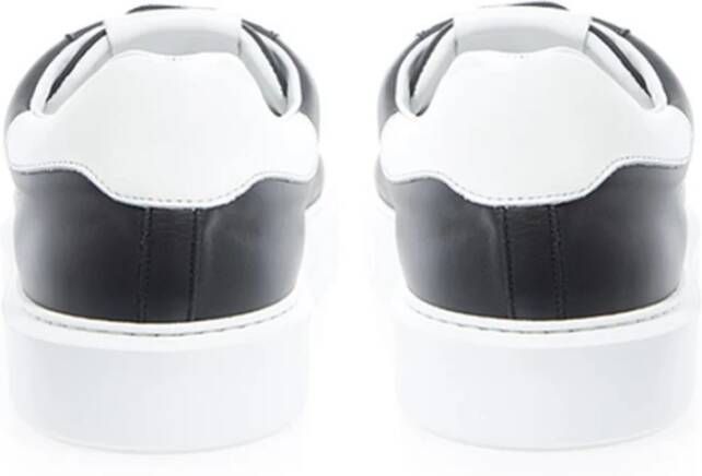 Roberto Cavalli Zwarte Leren Sneakers met Vetersluiting Black Heren