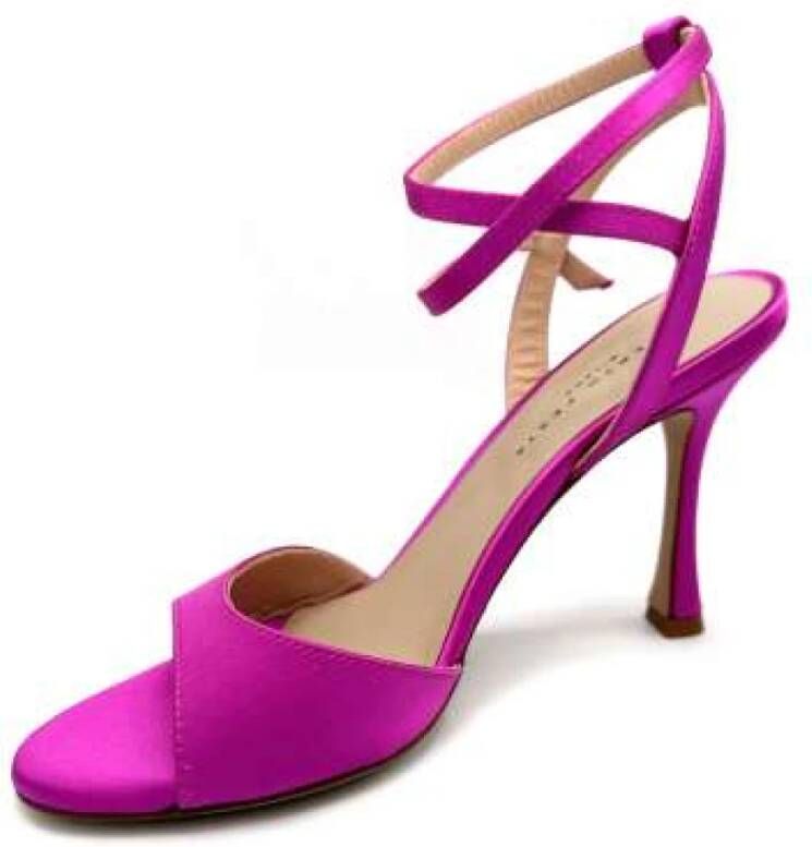 Roberto Festa Barbie Roze Satijnen Sandalen met Hoge Hak