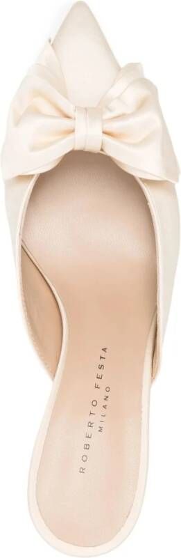 Roberto Festa Beige leren Solis muiltjes met strik