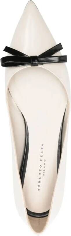 Roberto Festa Beige Strik Detail Platte Schoenen