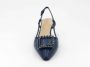 Roberto Festa Blauwe leren pumps met gespdetail - Thumbnail 2