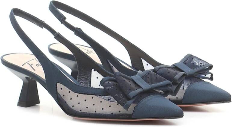 Roberto Festa Blauwe Mesh Slingback Sandalen Blue Dames