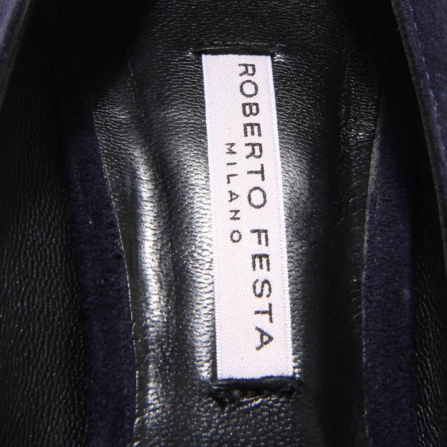 Roberto Festa Blauwe Suède Schoen Gemaakt in Italië