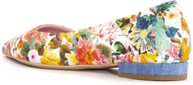 Roberto Festa Bloemen Ballerina Schoenen Wit Leer Multicolor Dames