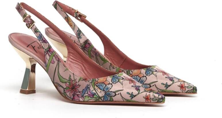 Roberto Festa Bloemenstof Slingback in poederbasis Multicolor Dames