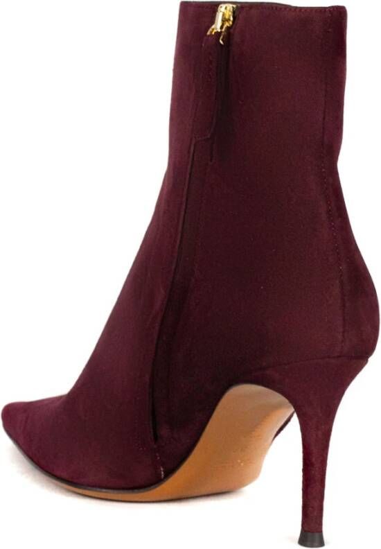 Roberto Festa Bordeaux Suède Enkellaarzen met 7cm Hak