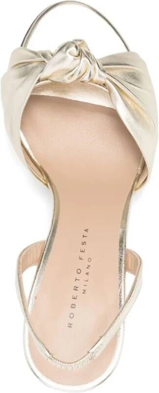 Roberto Festa Gouden hoge hak sandalen met knoopdetails